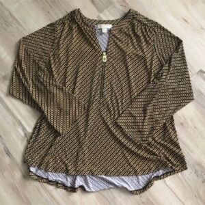 Black & Gold Chain MICHAEL Michael Kors Top Blouse